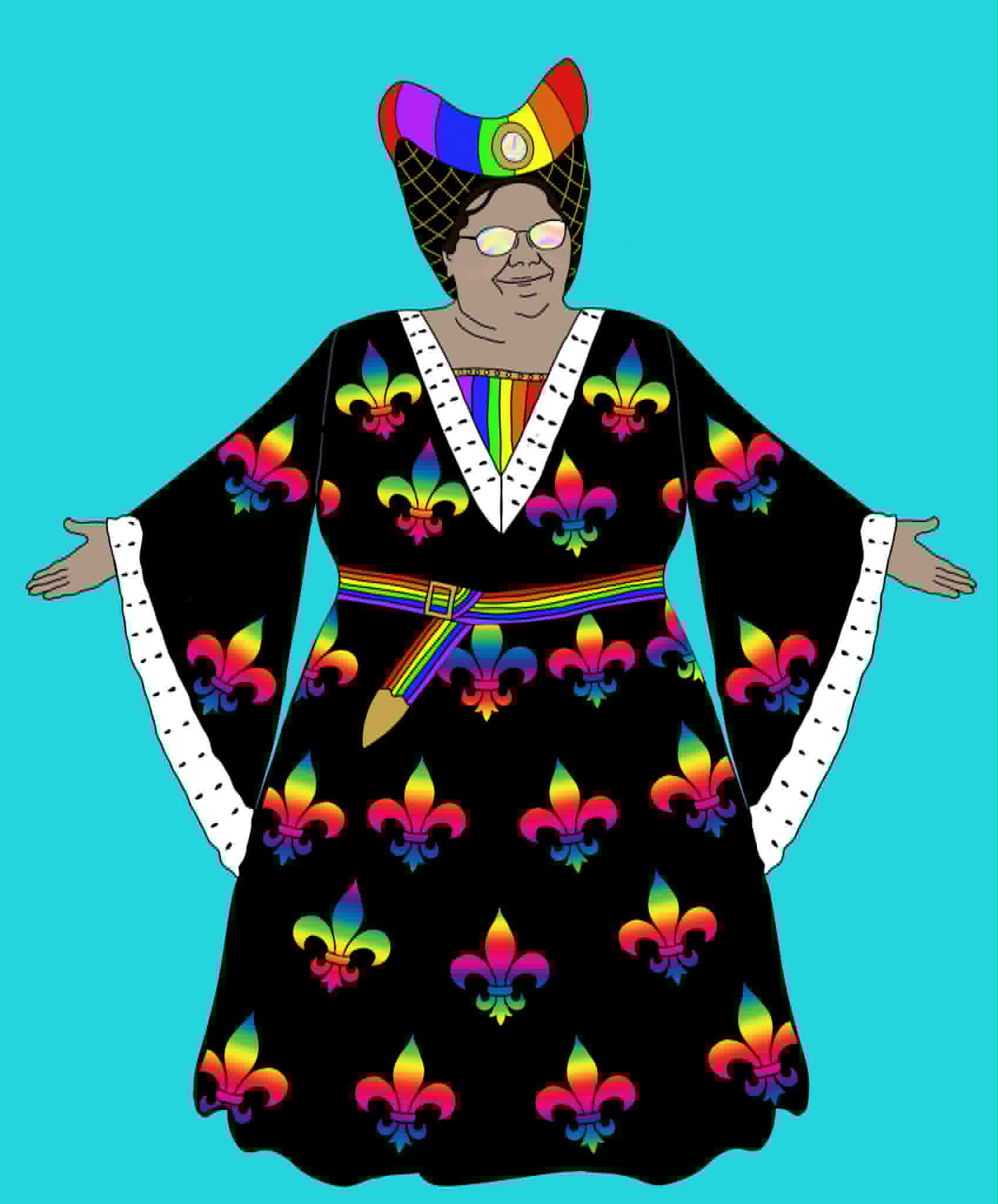 Rainbow Dress Drawing of rainbow dress