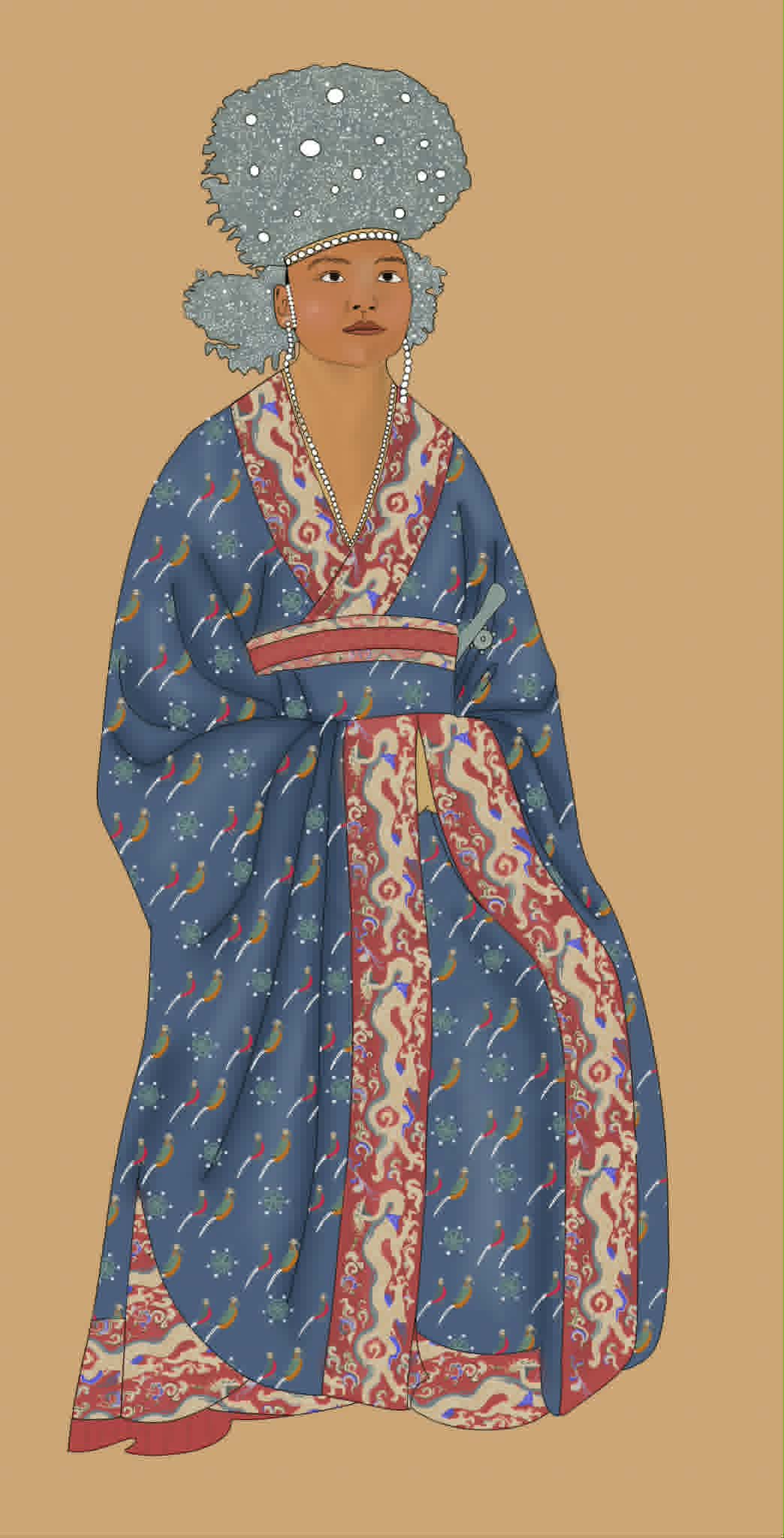 Robe with birds robe with birds