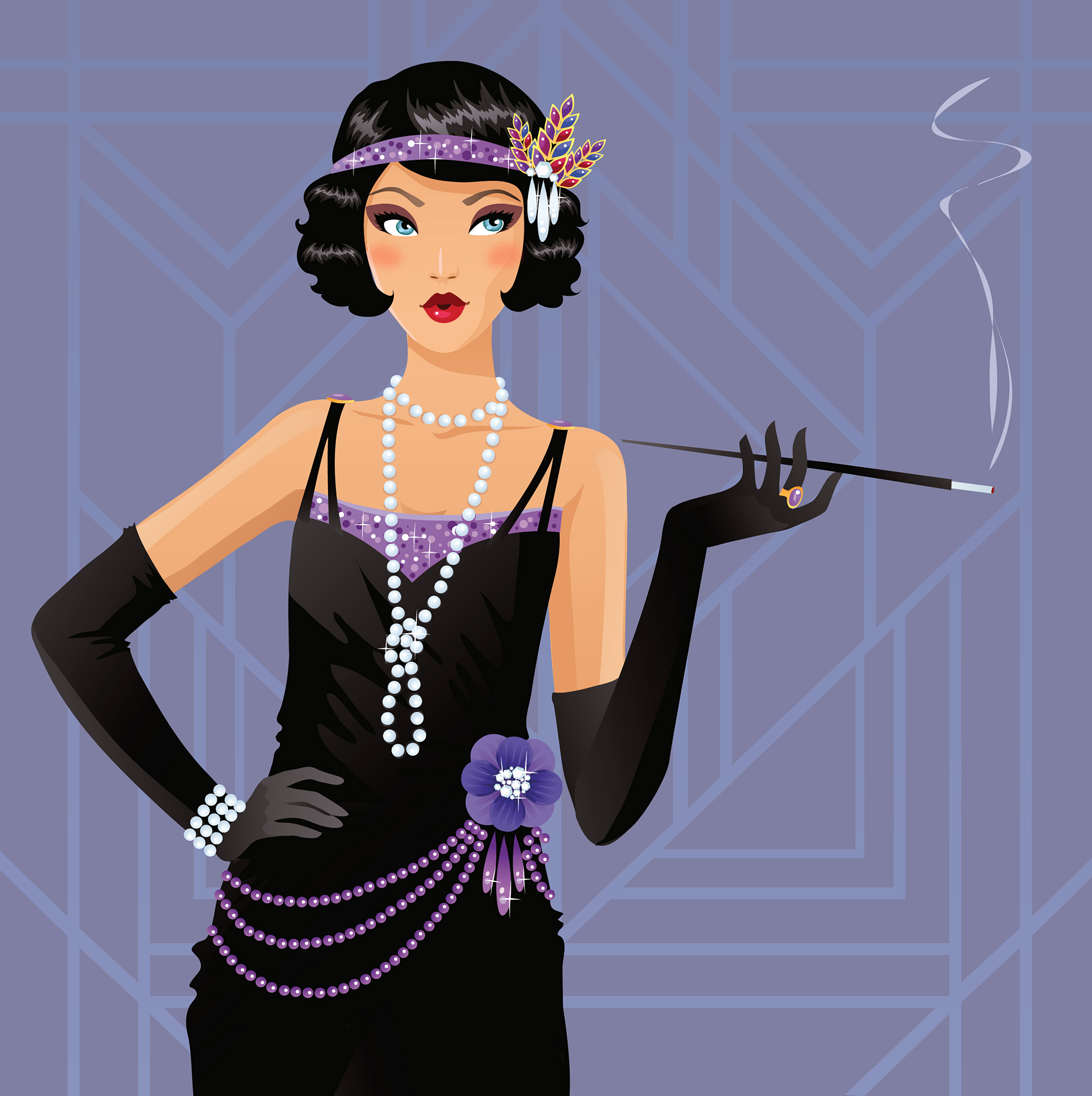 Flapper girl smoking